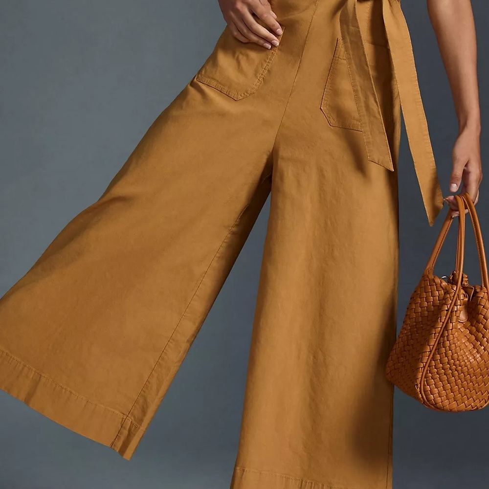 Maeve Wide-Leg Jumpsuit in Mustard - Picture 3 of 6